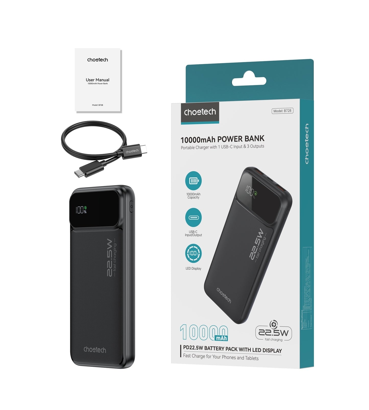 Power Bank 10000mAh 22.5W with Digital Display